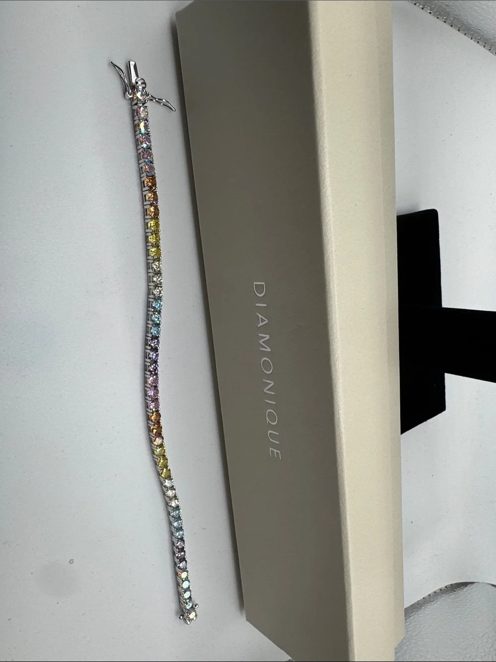 Diamonique Rainbow Crystal Tennis Bracelet